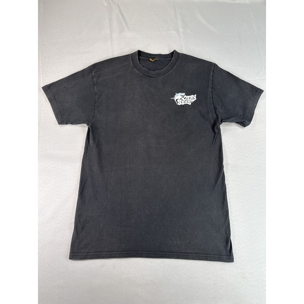 Dark Seas Shark Graphic‎ Tee medium Black Unisex Cotton Short Sleeve Crewneck